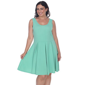 White Mark Plus Size 3XL Mint Green Fit and Flare / Skater Dress Knee Length NWT